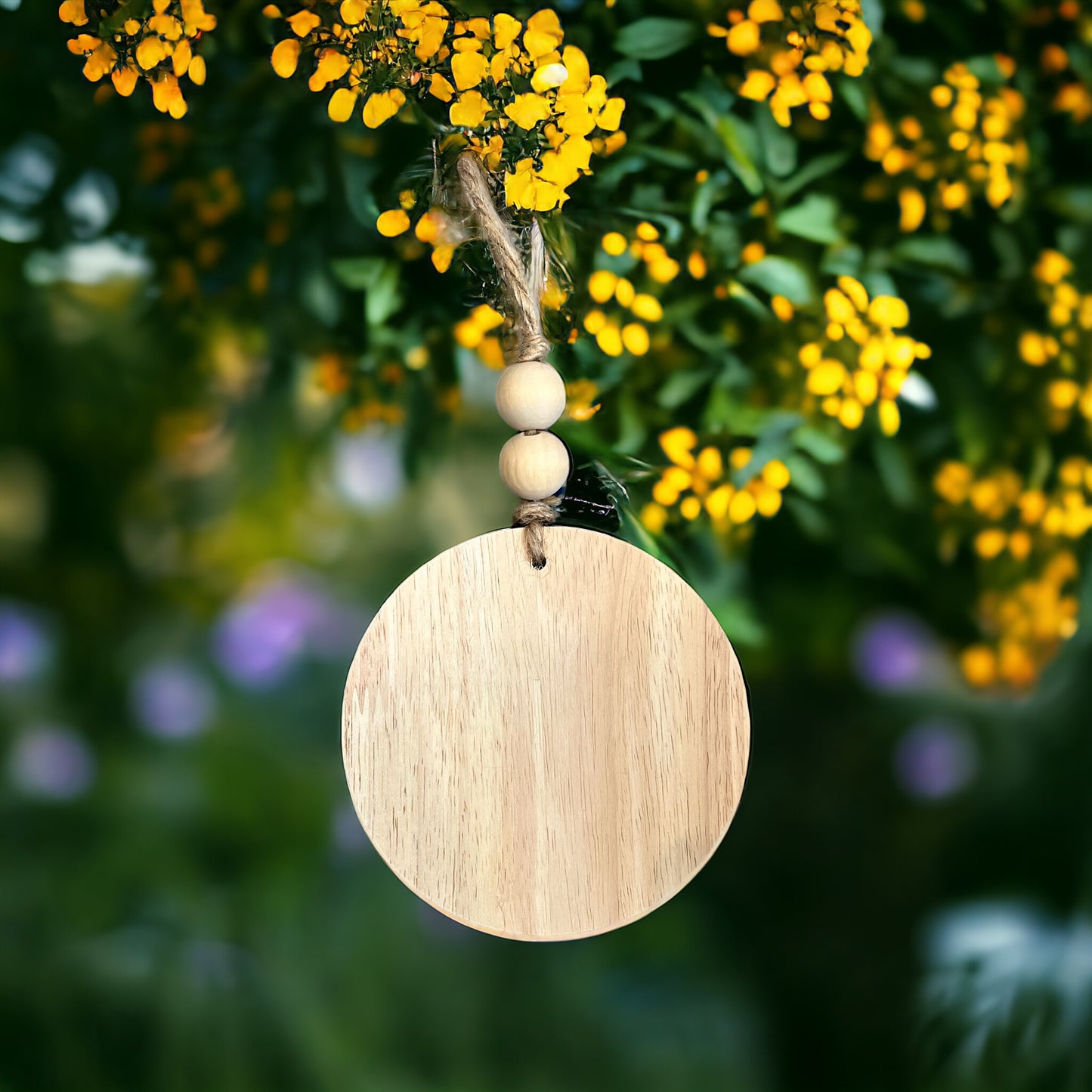 Circle Plaque with Beaded Hanger