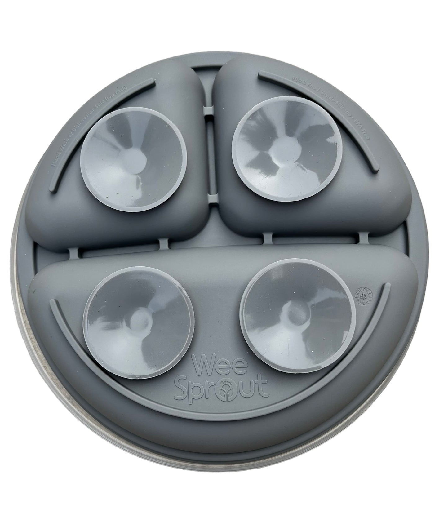 Silicone Plate with Lid and Suction Bottom - Charcoal