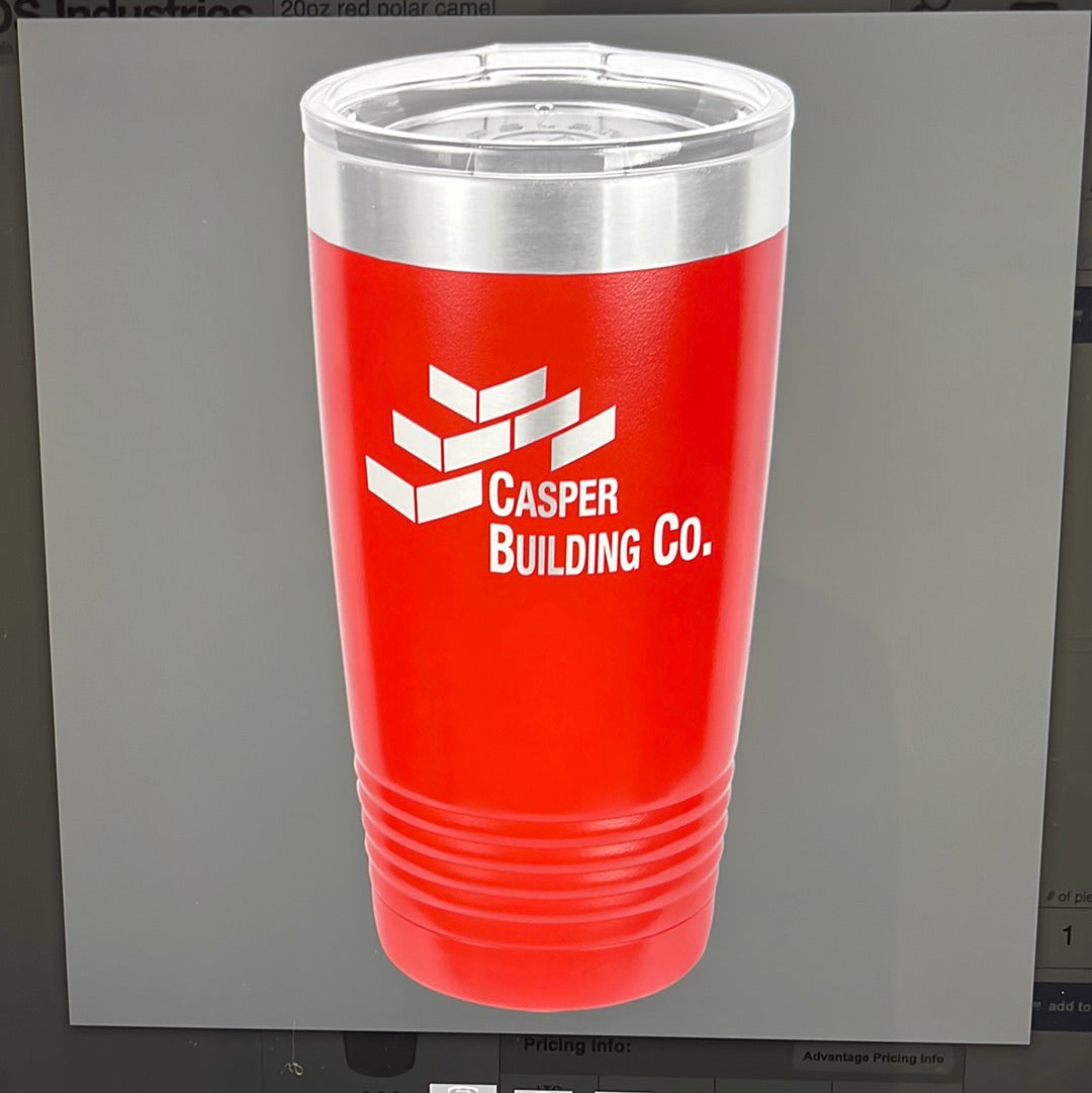 Red 20oz Polar Camel with one side engraved - Oilex