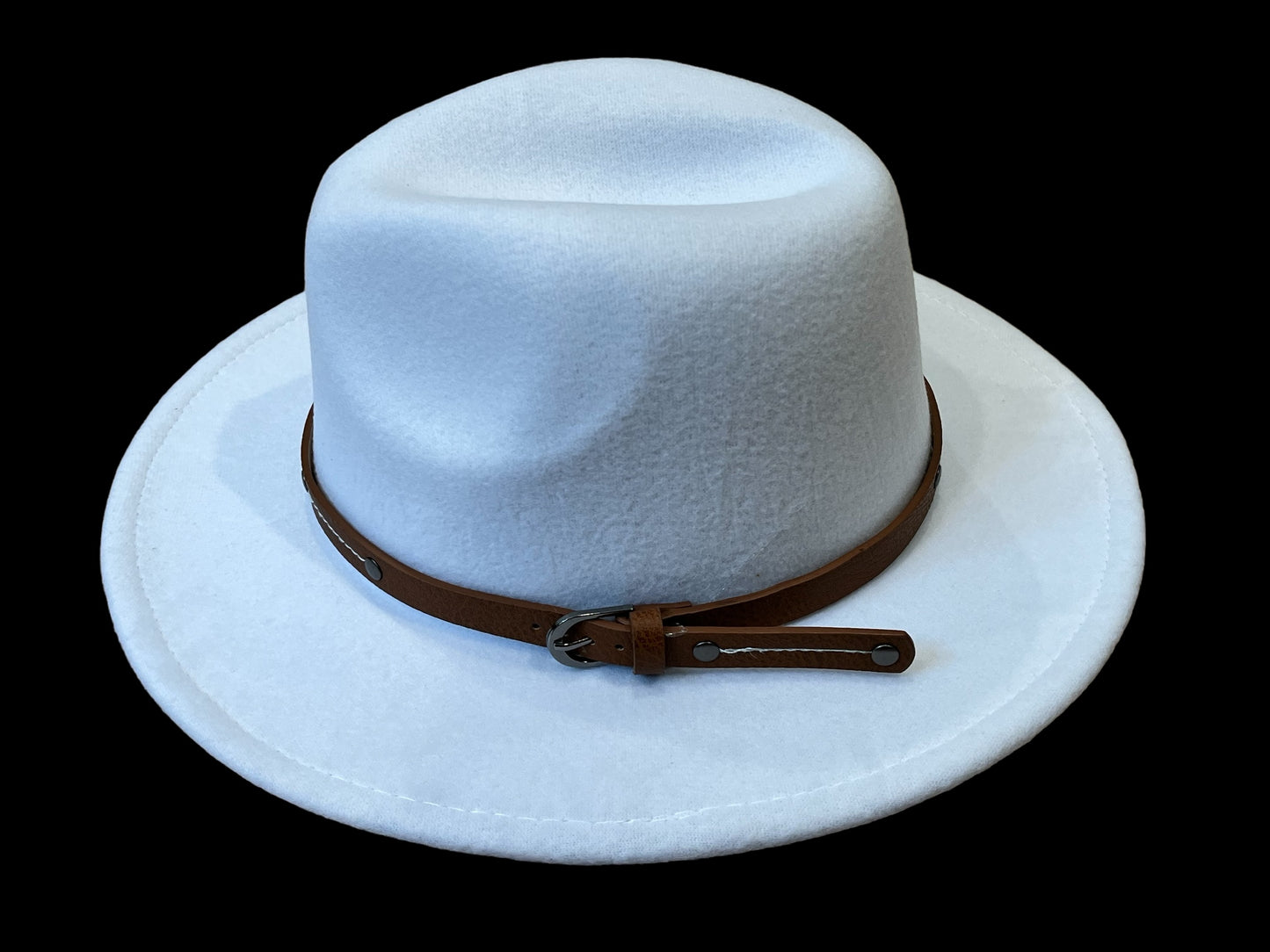 White Cowboy with brown leather detail