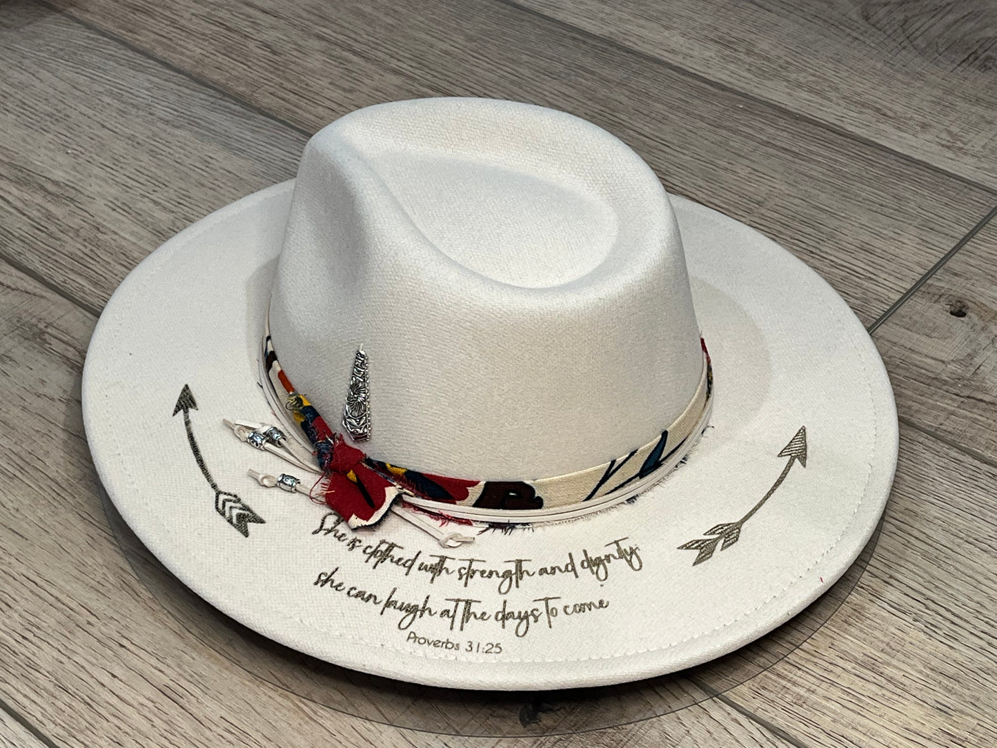 Beige Vintage Brim Hat - Custom Design