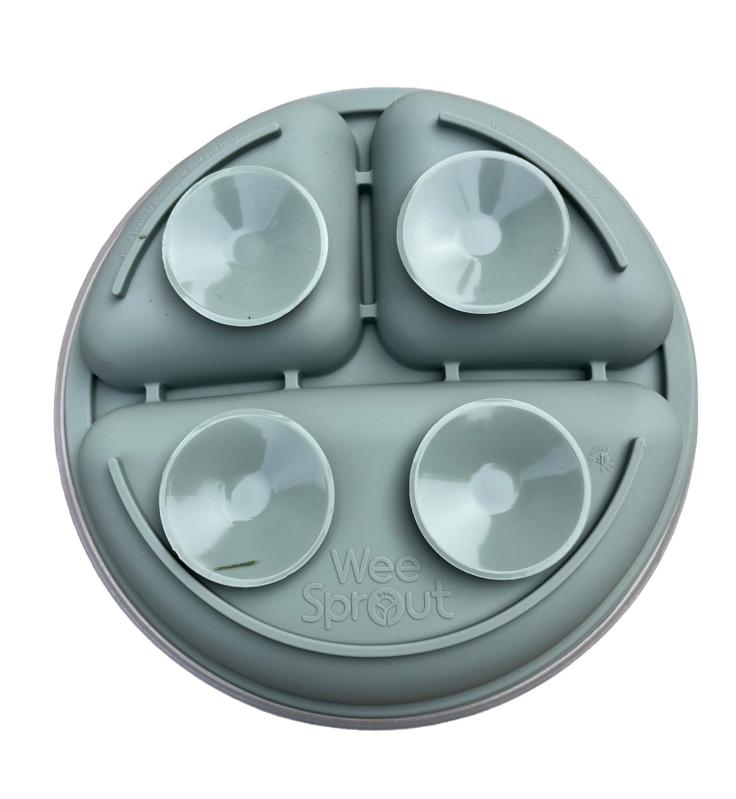 Silicone Plate with Lid and Suction Bottom - Sage