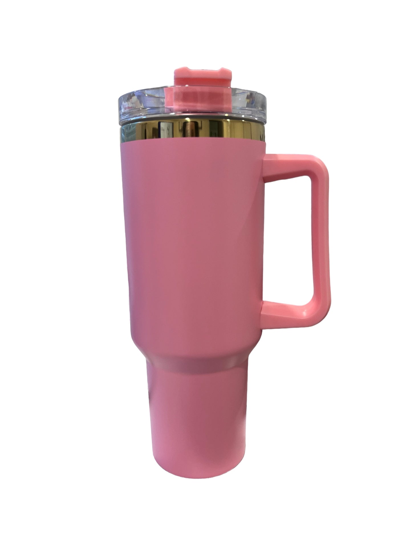 40oz Handle - bubblegum with gold underlay