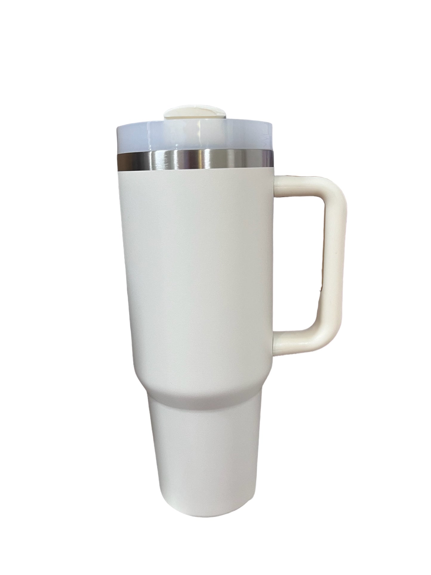 40oz Handle - cream with stainless underlay