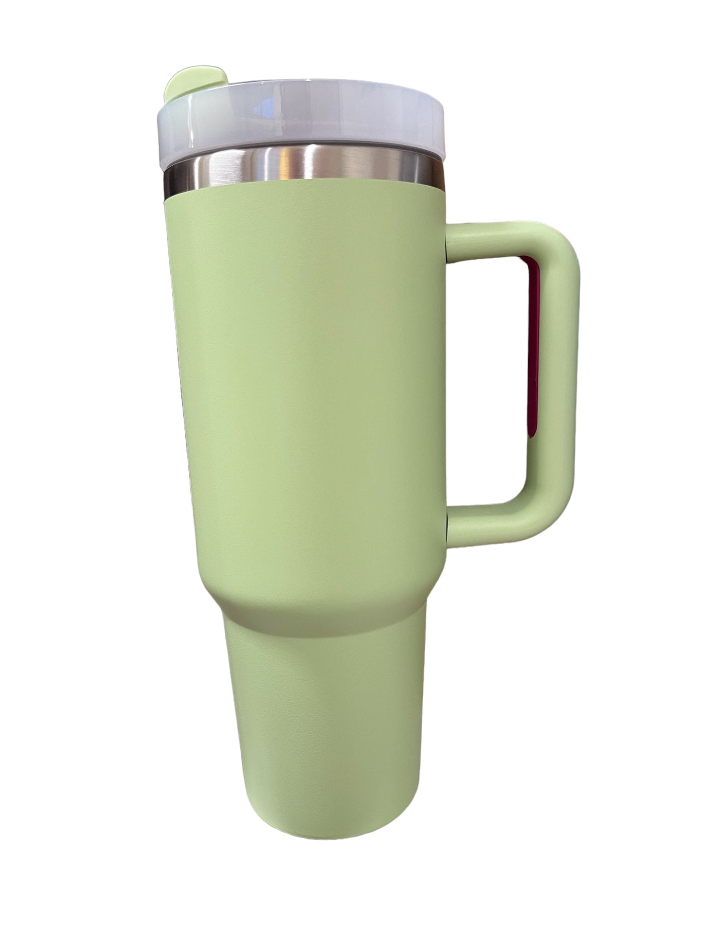40oz Handle - lemon lime with stainless underlay