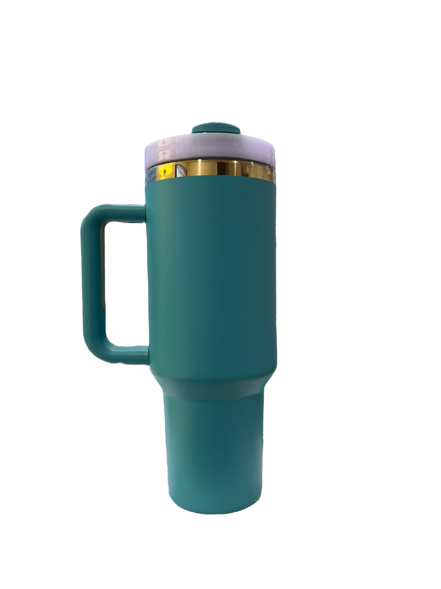 40oz Handle - robin egg blue with gold underlay
