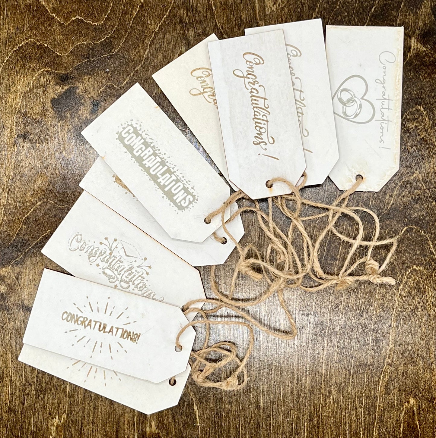 Congratulations Wood Gift Tags
