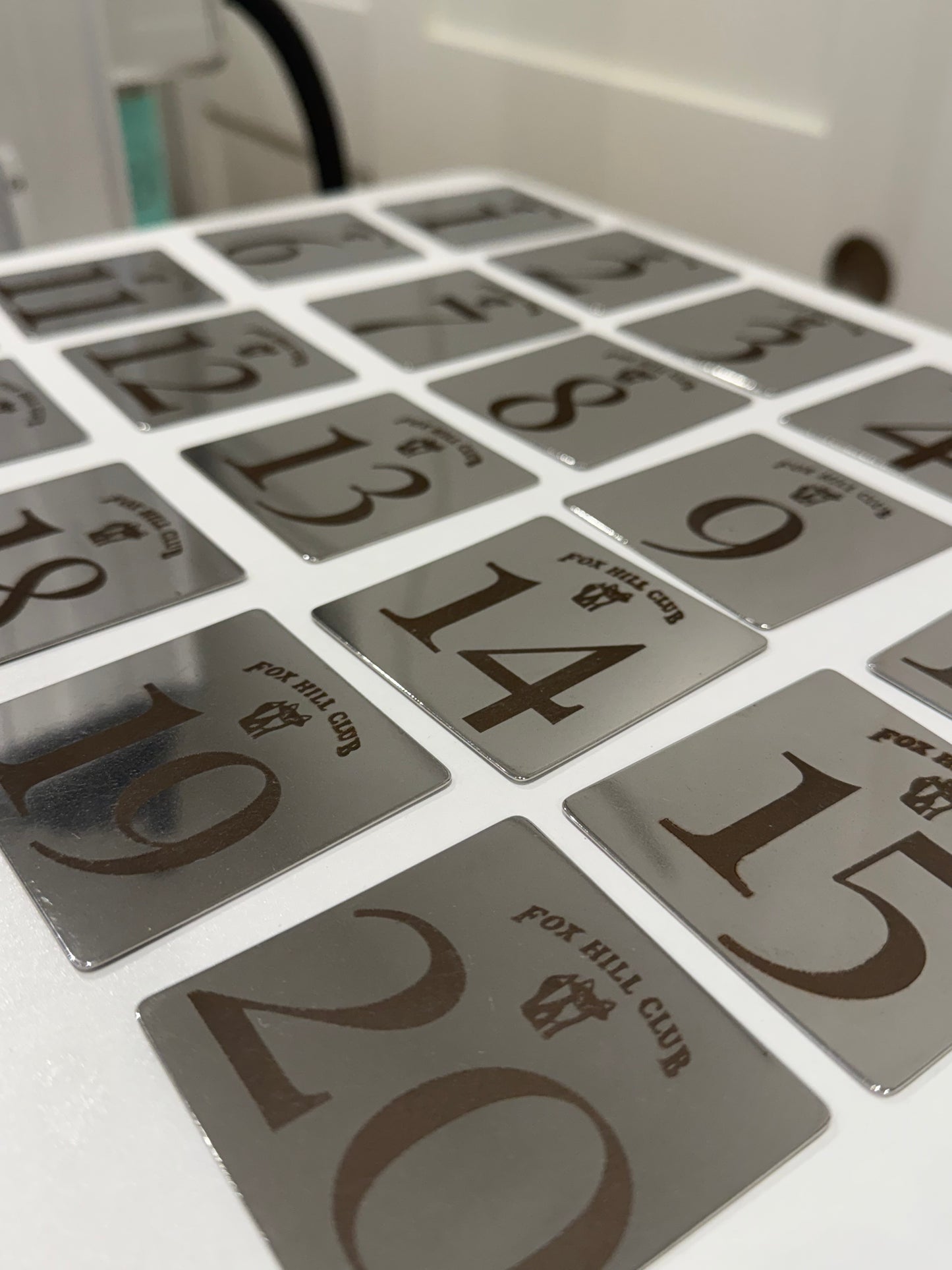 Fox Hill Table Numbers - engraving only