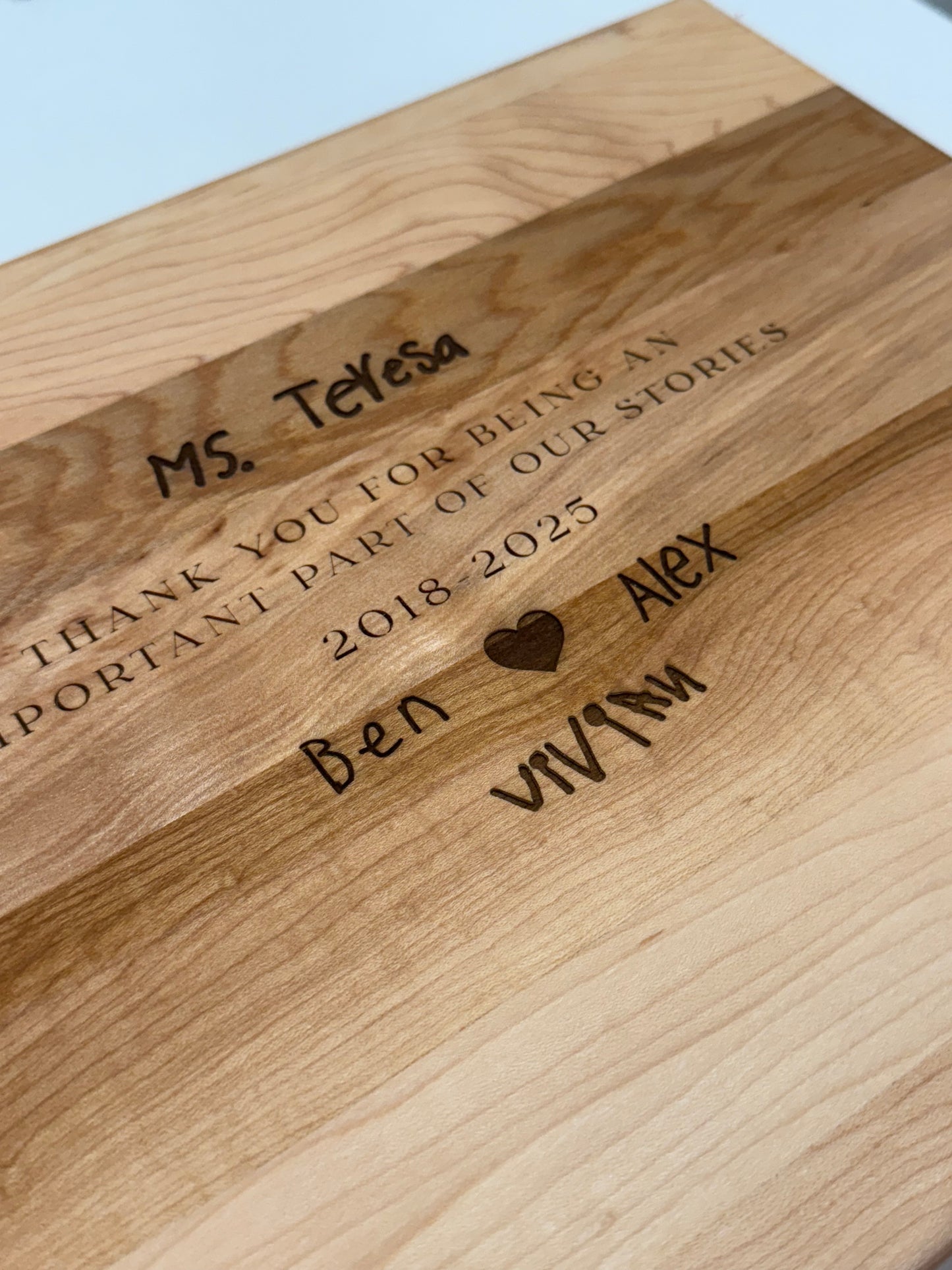 Eliza Mason - Custom Engraving on Wood