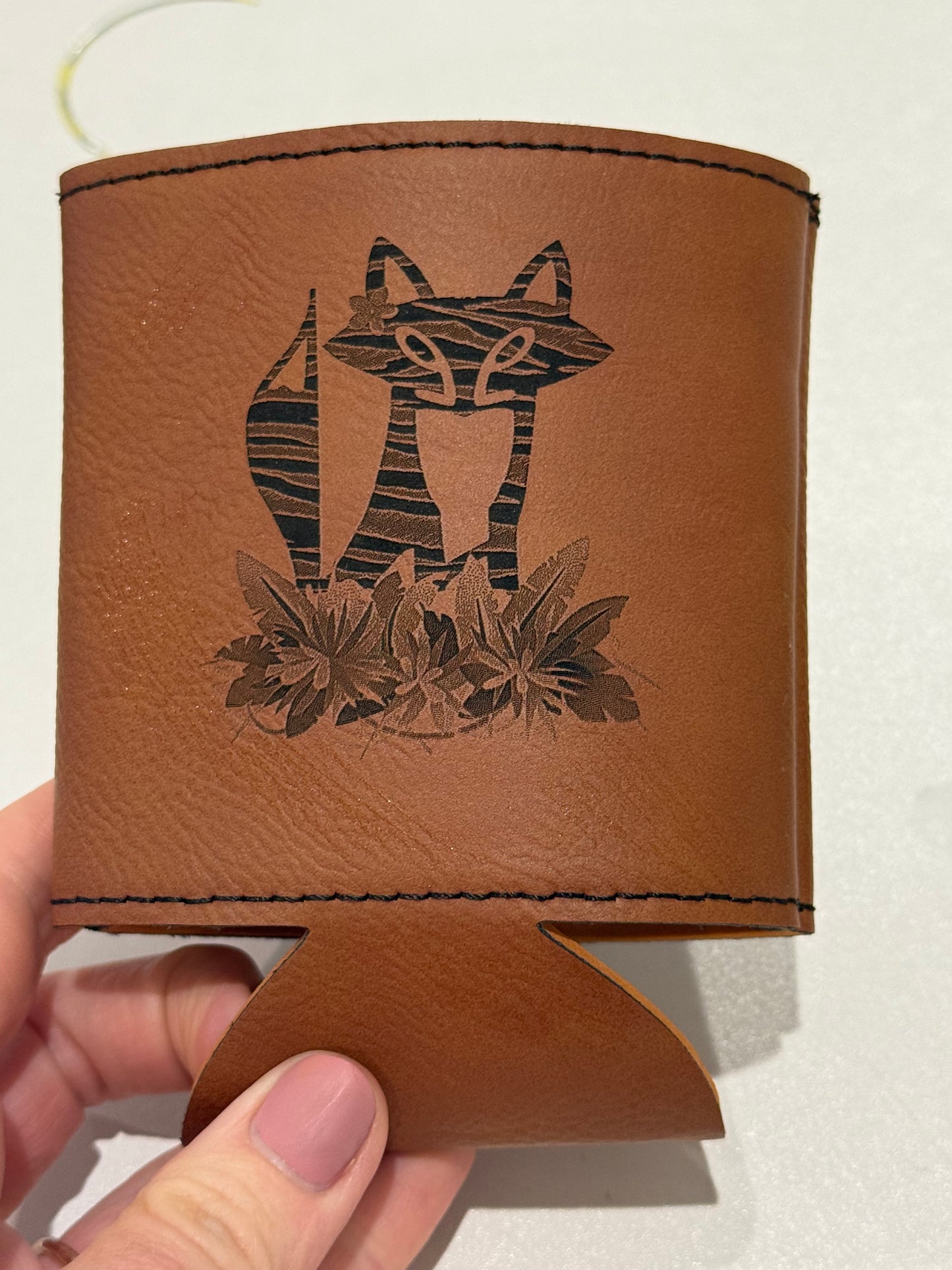 Slim Rawhide Koozies with Fox and Date