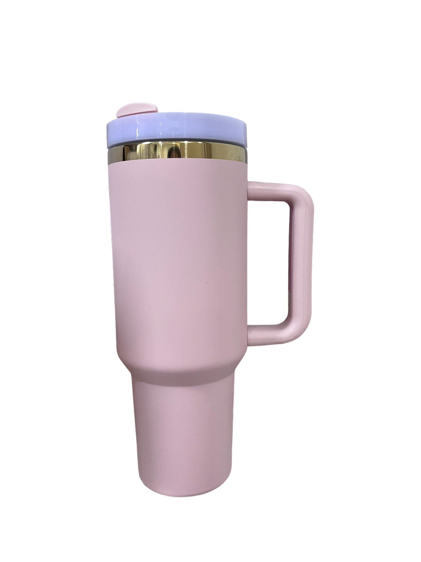 40oz Handle - light pink with gold underlay one side engraved